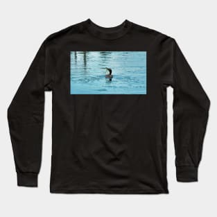 Double-crested Cormorant With Seaweed On Its Bill Long Sleeve T-Shirt